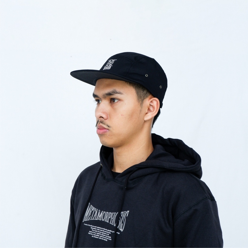 Bitsnbobs76 Five Panel Black Hat