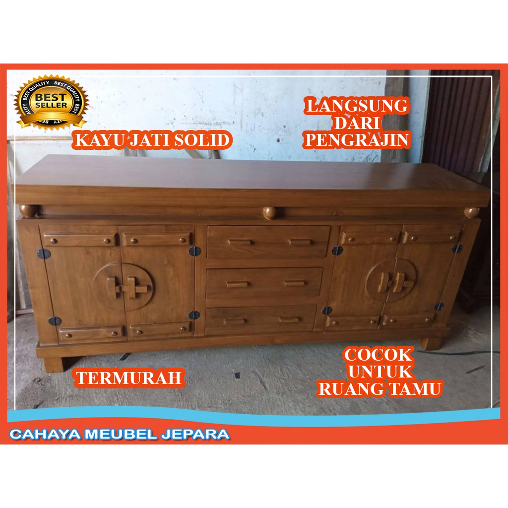 TERBARU  BUFET MINIMALIS JATI BUFET PAJANGAN KAYU JATI JEPARA BUFFET JATI KLASIK