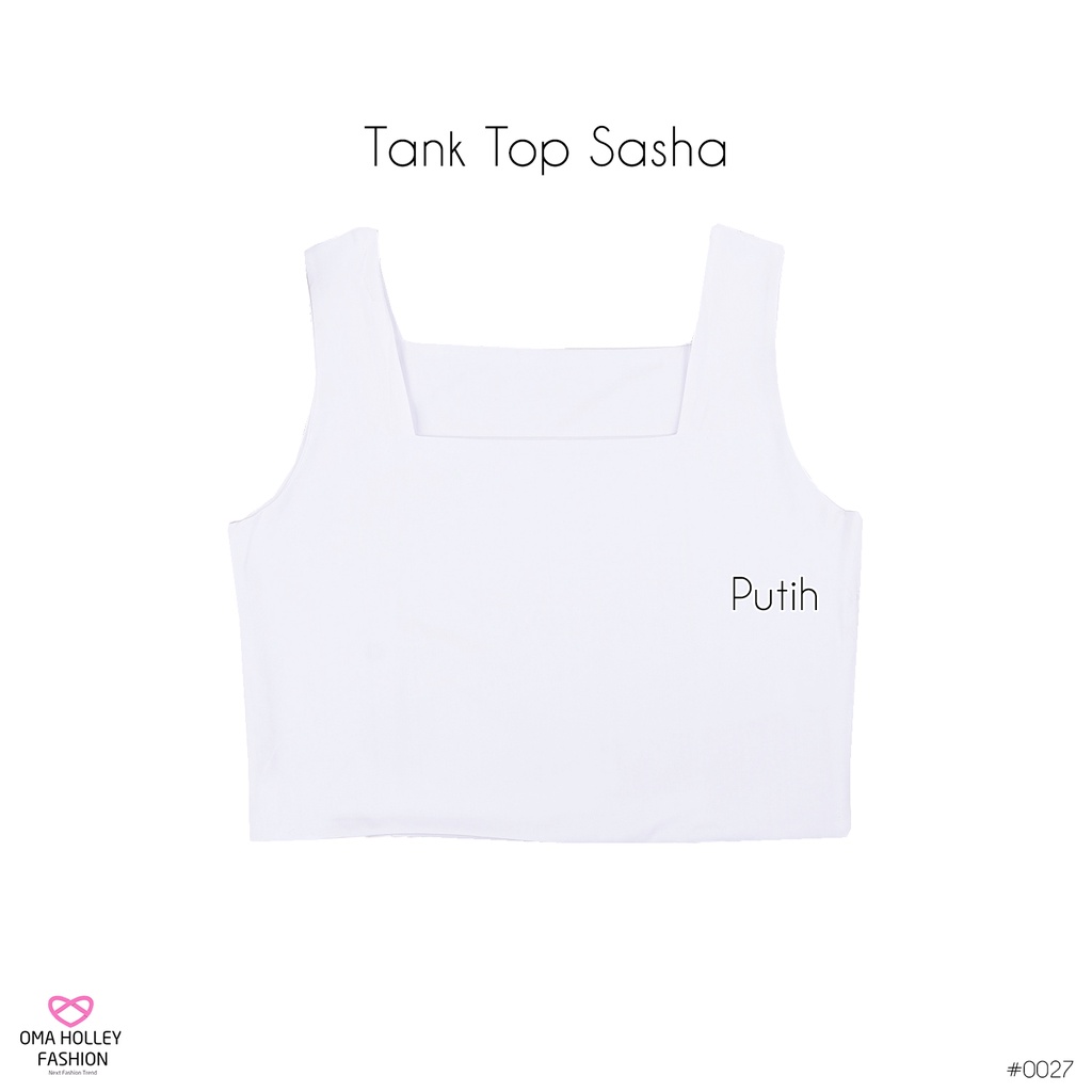 (COD) OH Fashion Tanktop Sasha Korea Bahu Lebar Wanita #0027 (Part 1)-Putih