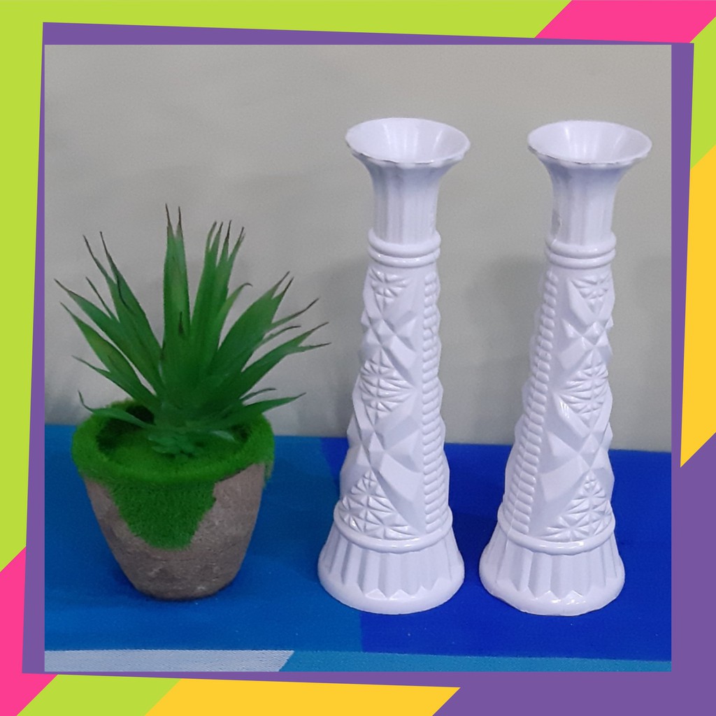 330D1 / Vas bunga melamin gading putih / Pot bunga melamin gading putih