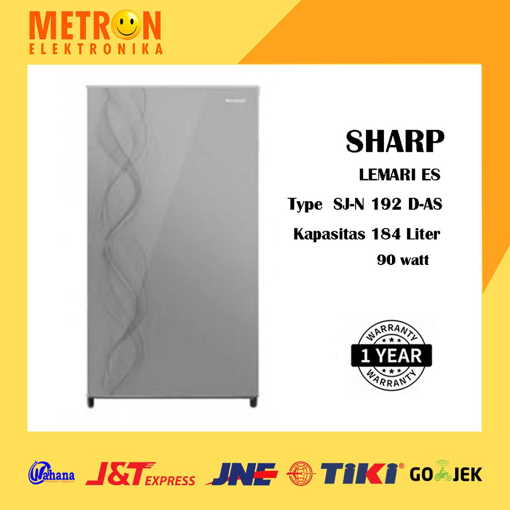 SHARP SJ N 192 D AS / SILVER KULKAS LEMARI ES 1 PINTU 184 LITER / SJN192DAS