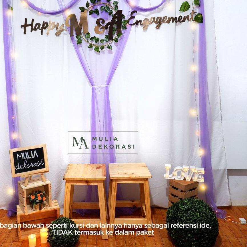 ➫ Dekorasi Lamaran Tunangan Backdrop Nikahan PhotoBooth DIY Akad Nikah Aqiqah Khitan Paket Mulia F ➼