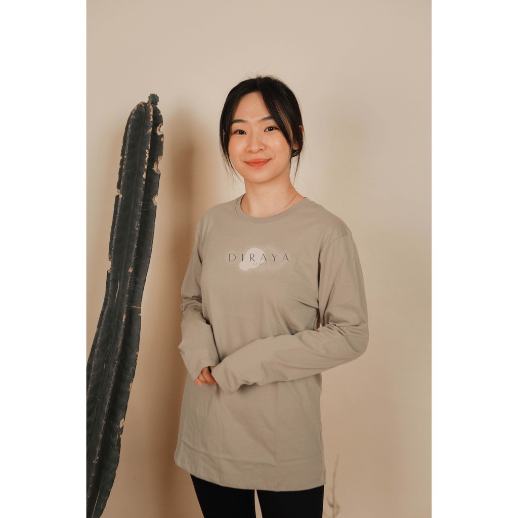 Diraya Kaos Polos Wanita Pria Lengan Panjang Unisex Cotton Combed 30's