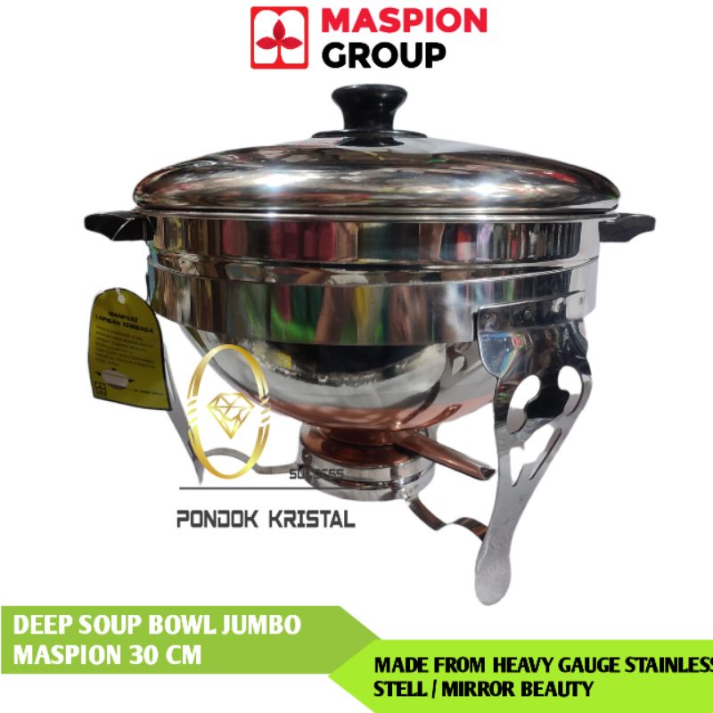Deep soup bowl JUMBO MASPION panci prasmanan tungku pemanas wadah saji chaffing dish warmer