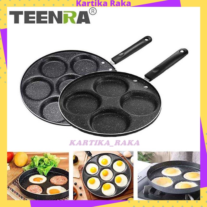 Egg Pan Wajan Teflon Telur Anti Lengket 4 Lubang Panci Penggorengan Telur Mata Sapi Omelet Egg Fyring Pan Non Stick 4 Holes