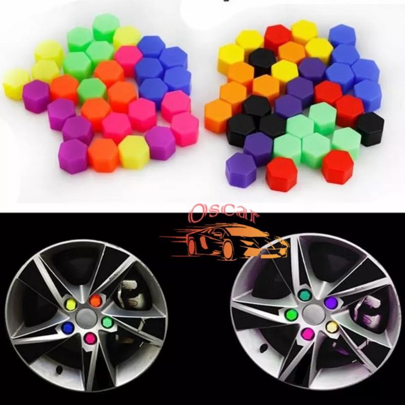 20Pcs Cover Protective Screws CapSilicone Cover Baut Ban Mobil Luminous Ban Batang Mobil Dari Debu