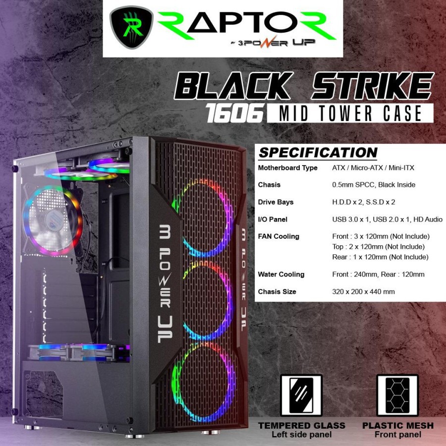 Casing Gaming PowerUp Raptor 1606 - Casing Gaming