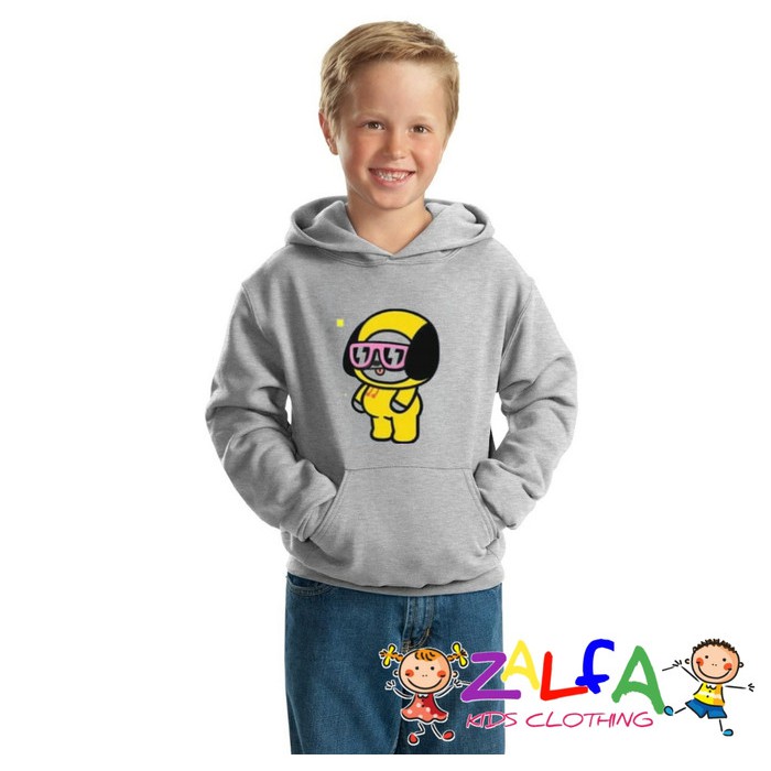 JAKET SWEATER HOODIE ANAK BTS BT21 KARAKTER CHIMMY BY ZALFA KIDS