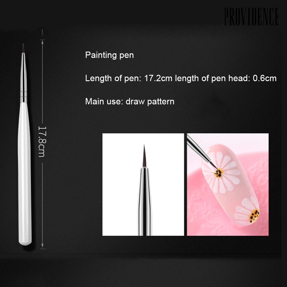 Providence 20Pcs Nail Art Drawing Dotting Polish Pen Brushes Manicure Tool with Storage Bag