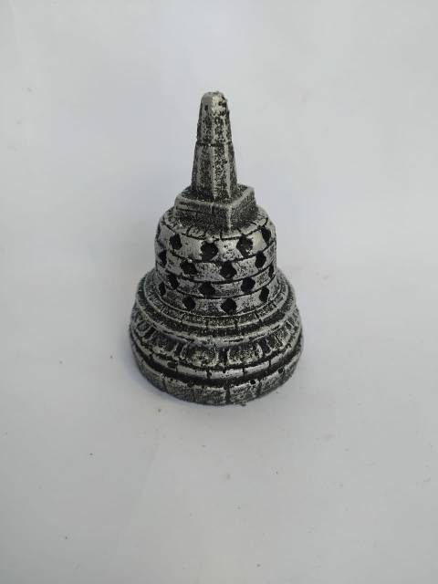 PAJANGAN MINIATUR PATUNG STUPA CANDI BOROBUDUR UKURAN MINI BAHAN FIBERGLASS - DEKORASI RUMAH