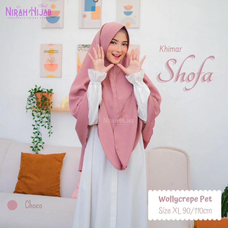 (Shofa XL) Jilbab Instan NirahHijab Wollycrepe Ped Antem/Jilbab Syar'i/Khimar Syar'i