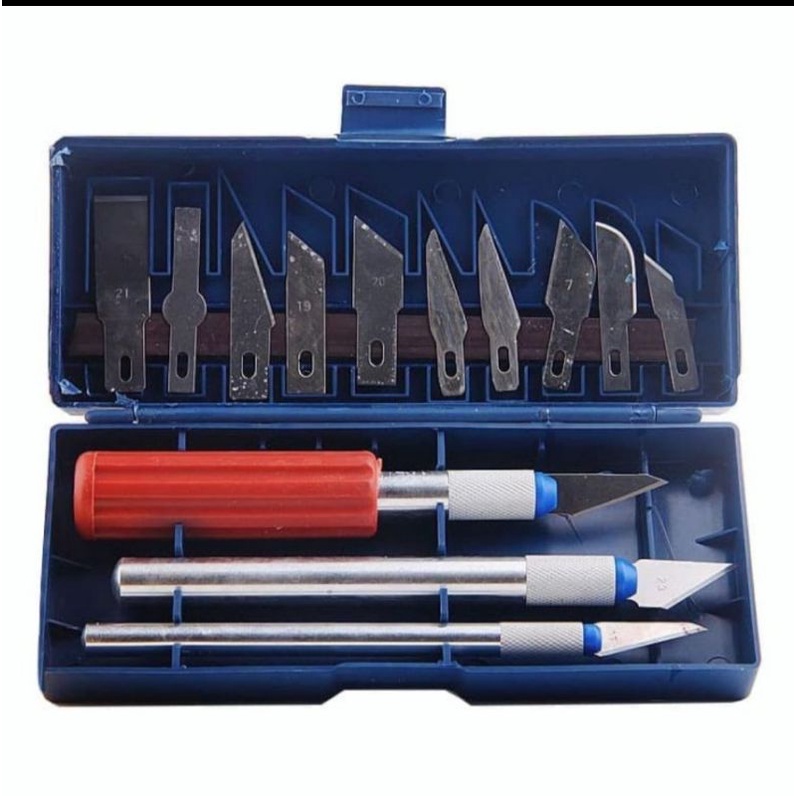 PISAU UKIR SET 13PCS - CUTTER PEN -PEN UKIR -ART KNIFE - CRAFT KNIFE