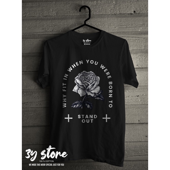 KAOS MAWAR BAHAN COTTON COMBED 30S PRIA WANITA - 3Y STORE