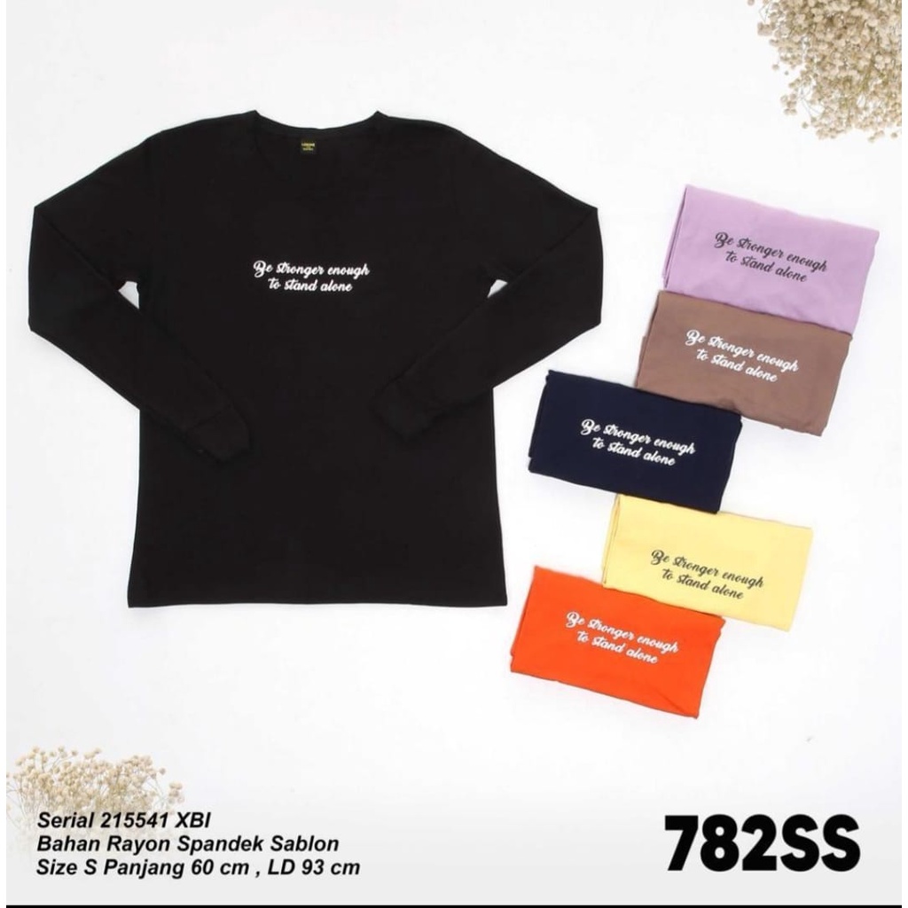KAOS WANITA / CEWEK LENGAN PANJANG POLOS SABLON MERK LEMONE ORIGINAL REAL PICT SIZE S SPANDEX RAYON