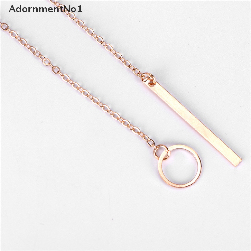 (AdornmentNo1) Kalung Rantai + Liontin Bulat Motif Geometri Aksen Hollow Untuk Perhiasan Wanita