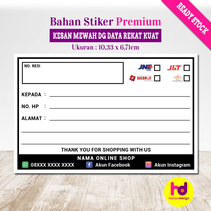 

Label Pengiriman Olshop Murah Stiker Custom Motif Simple Minimalis Aneka Warna