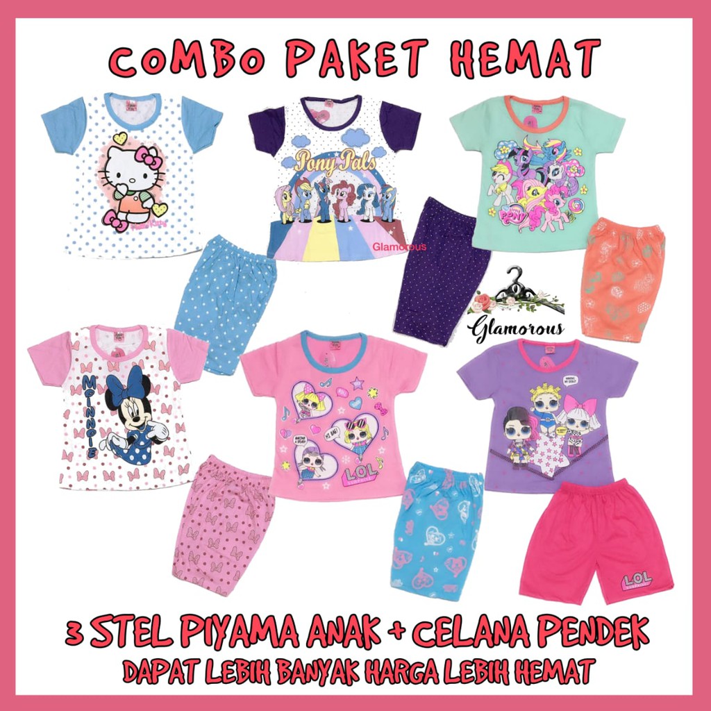 SETELAN Anak umur 3-7 Tahun Cuci Gudang Motif Random