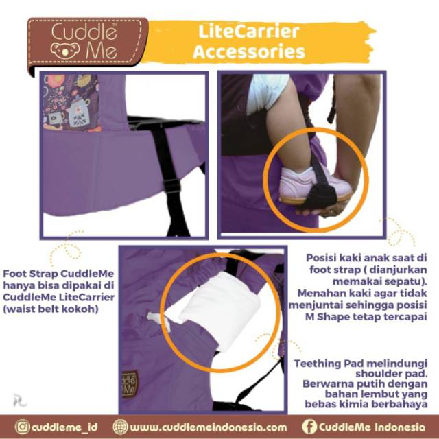 Paket Bundling LITE carrier + Footstrap teethingpad CuddleMe