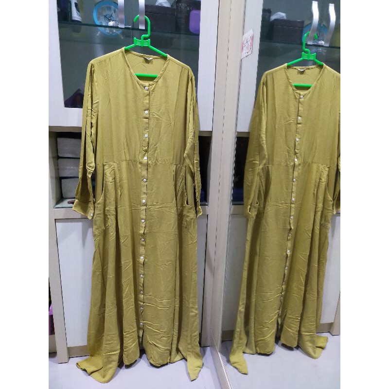 Preloved Gamis Lime XL Comfortable Hijab