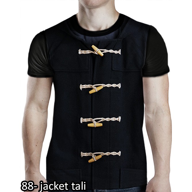 kaos motif 3d 88 - kaos jaket tali