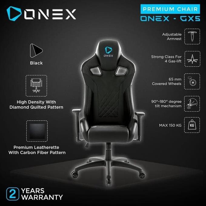 Onex Gx5 Premium Quality Gaming Chair Kursi - Black Marajasa45