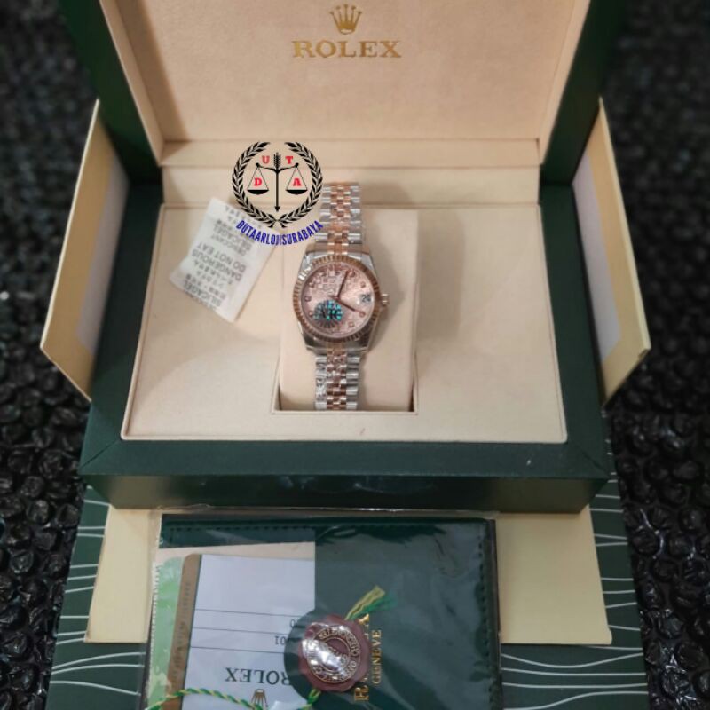JAM TANGAN WANITA ROLEX AUTOMATIC ALL STAINLESS MESIN SWISS ETA 1:1