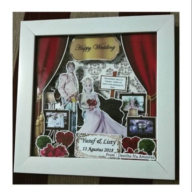 

Kado pernikahan murah scrapframe 20x20cm
