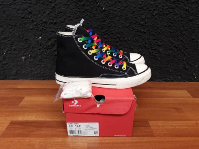 CONVERSE HIGH 70.S BLACK RAINBOW PREMIUM BNIB MADE IN VIETNAM Size 37/38/39/40