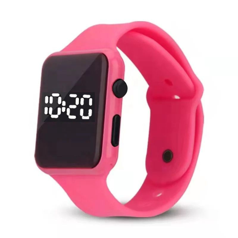 ✅COD MESIN JAPAN !! JAM TANGAN LED WANITA PRIA RUBBER DIGITAL WATCH MURAH BERKUALITAS JF037-Pink (LED Putih)
