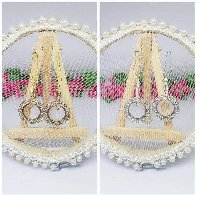 A102 Anting hijab juntai bulat full diamond_anting jilbab