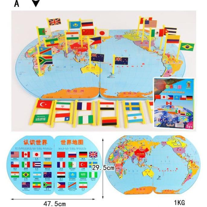 

Promo Awal tahun MAINAN EDUKASI MAP OF THE WORLD BENDERA DUNIA PETA DUNIA Cuci Gudang Awal Tahun