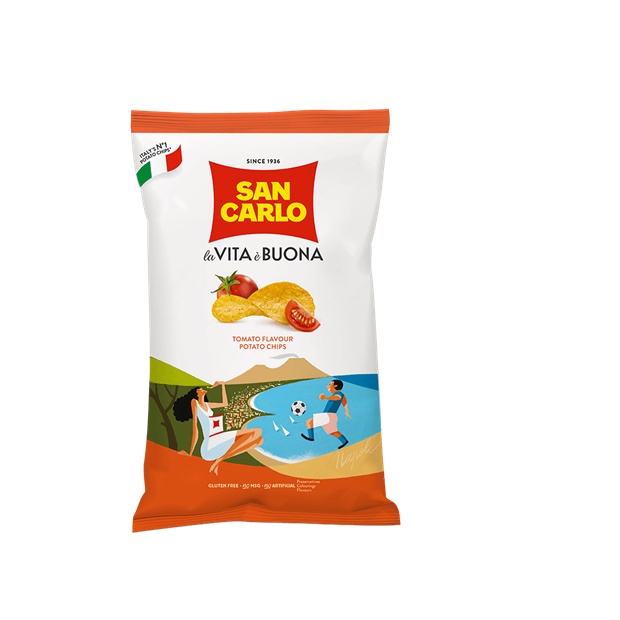 

SAN CARLO POMODORO POTATO CHIPS (TOMATO) 50gr/Potato Chips/Import