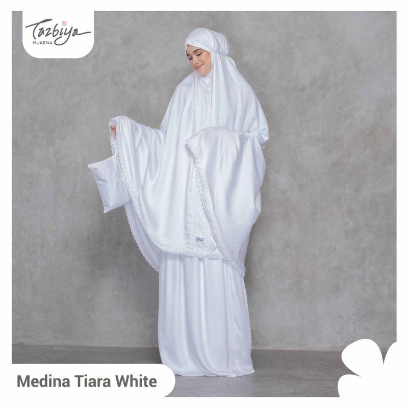 MUKENA TAZBIYA RENDA KHAZZANAH WHITE ALLSIZE MUKENA UMROH &amp; HAJI