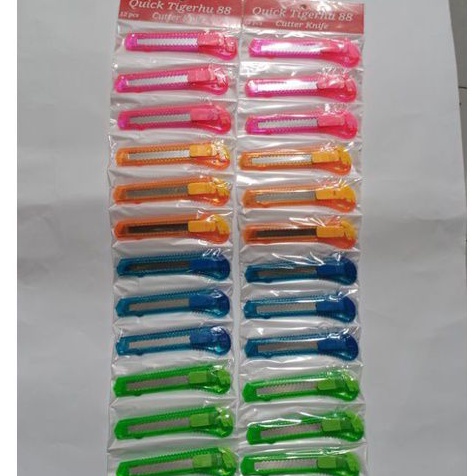 

12 pcs pisau Cutter knife warna, pisau kater pemotong serbaguna