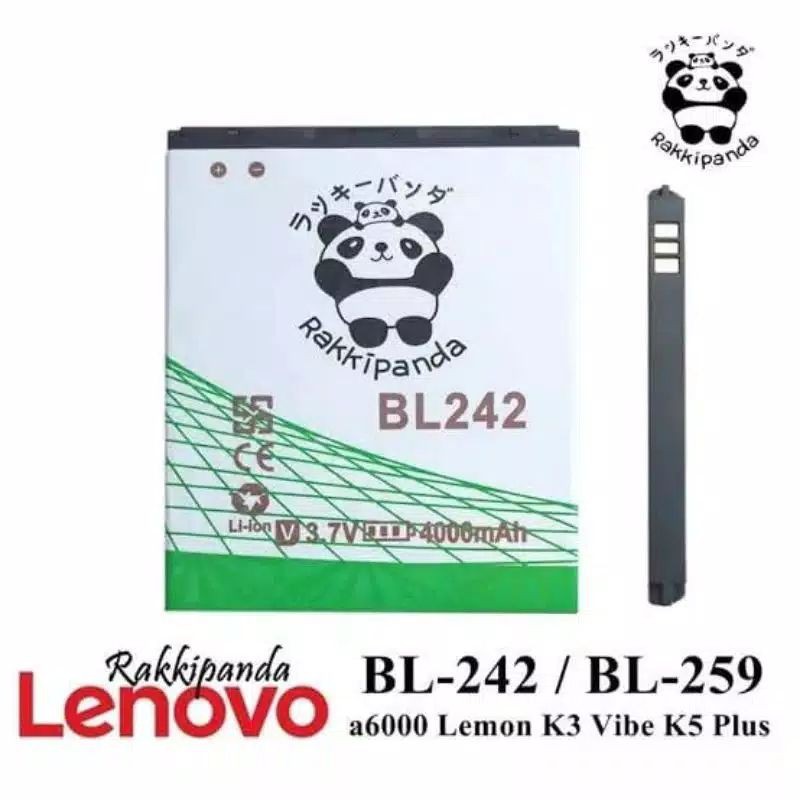 Baterai Lenovo A6000 K3 Vibe K5 Plus A2020 Vibe C A6600 BL242 BL259 Double IC Protection