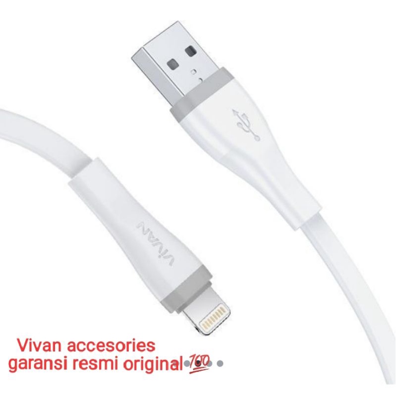 VIVAN SL30S 2A,30CM Apple Quick Charge SR Extended Protection Flat Design Data Cable WHITE