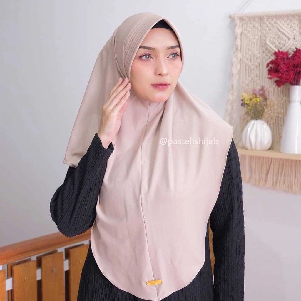 hijab instan jersey pet pinguin / khimar bergo pet jersey  / simple pet