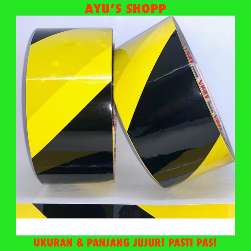 

Lakban/ Isolasi/ Selotip/ Tape Police Line Kuning Hitam / Merah Putih Kualitas WONTAPE Daimaru Nachi