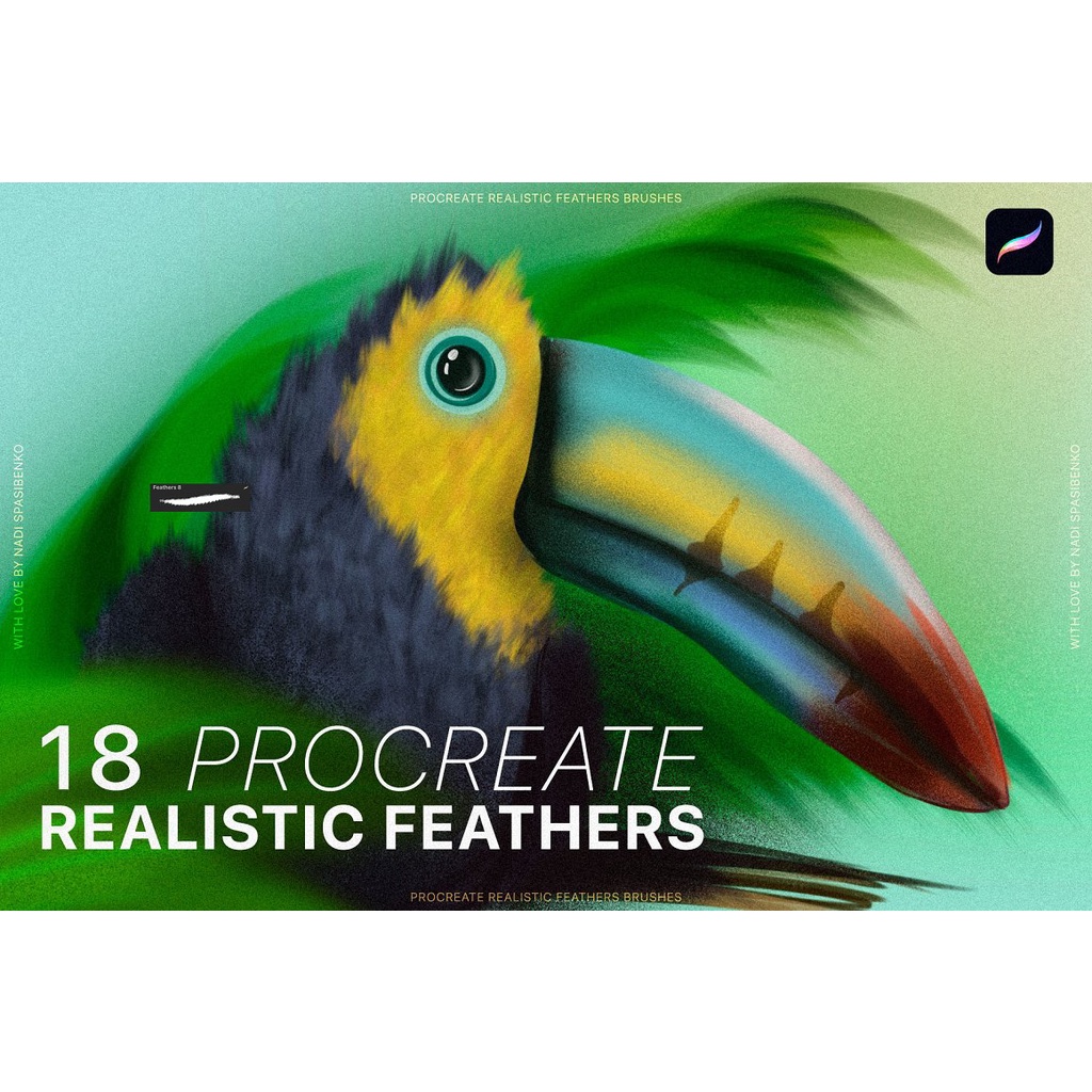 Procreate Brush - Realistic Feather for Procreate