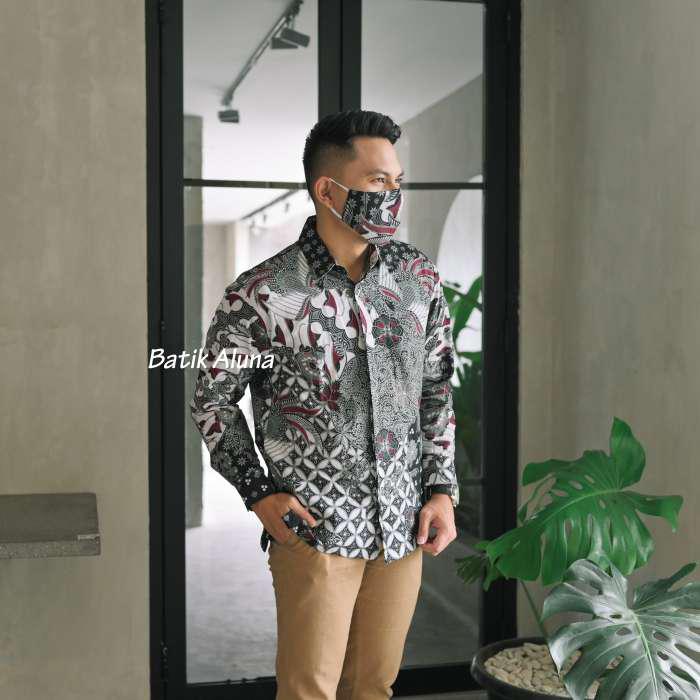 Batik Slim Fit Pria Lengan Panjang Premium Batik Pria Modern Solo Produksi Batik Aluna Gba 106