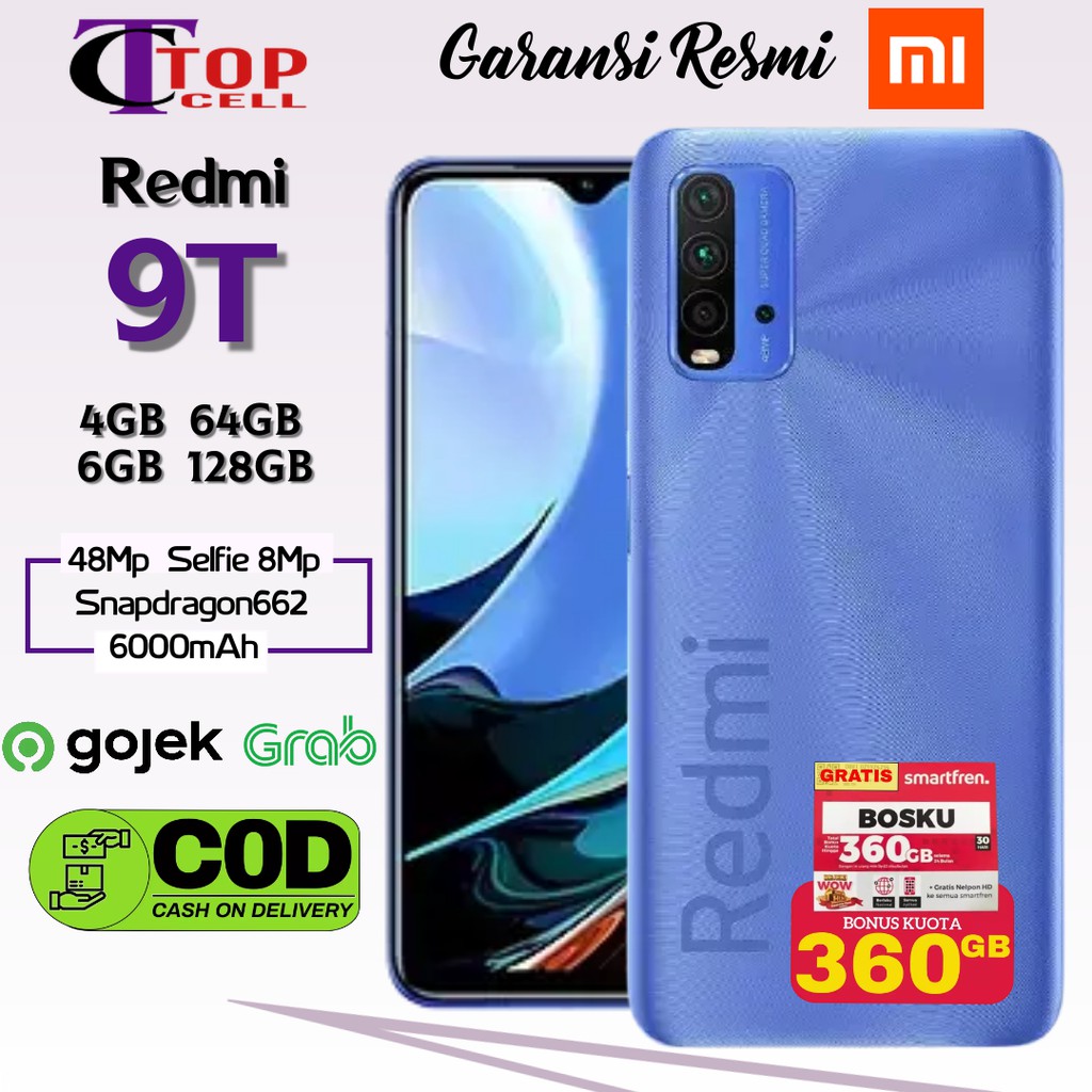 Redmi 9T Ram 4GB+64GB - 6GB+128GB Garansi Resmi