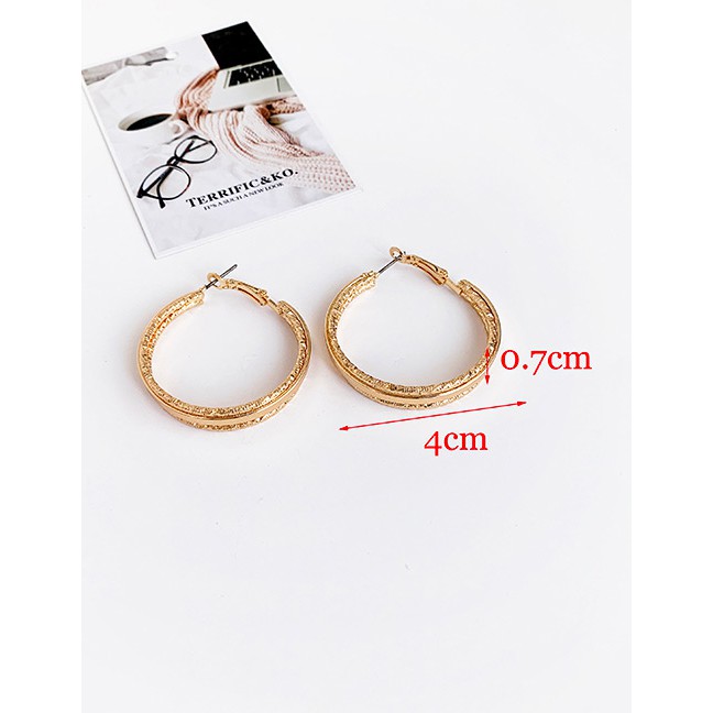 LRC Anting tusuk Fashion Alloy Circle Studs