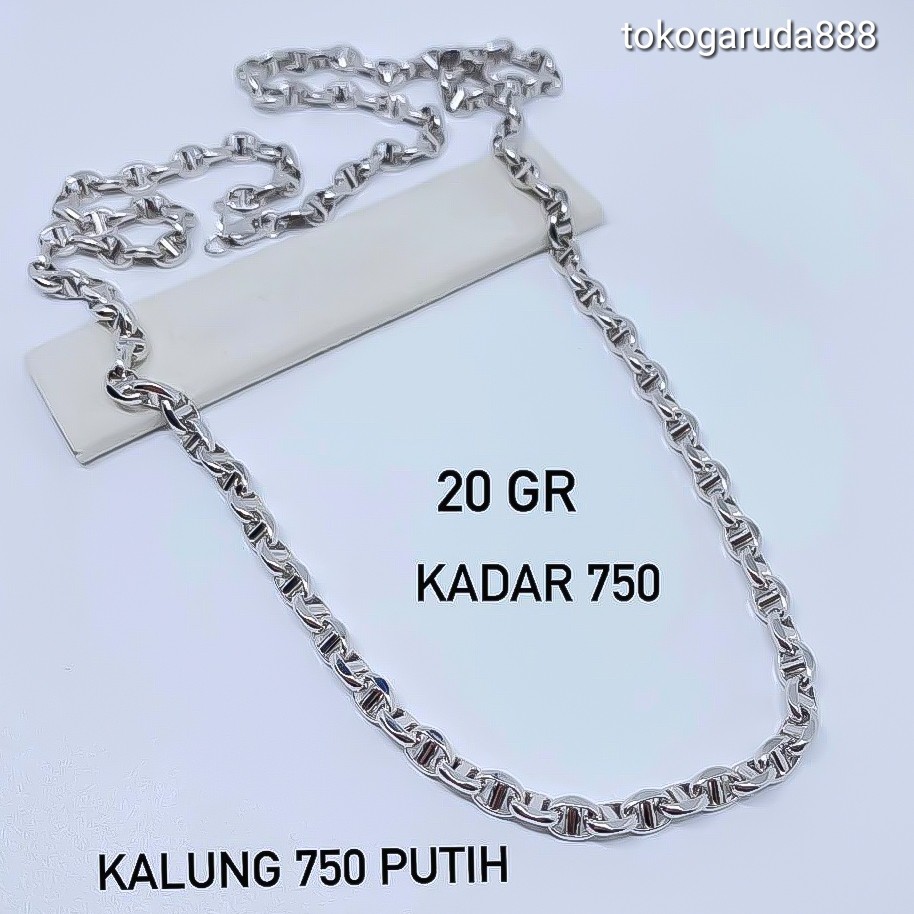 Rantai kalung anak dan dewasa emas asli kadar 750 75% panjang standar cowok cewek putih whitegold filk kilat kopi