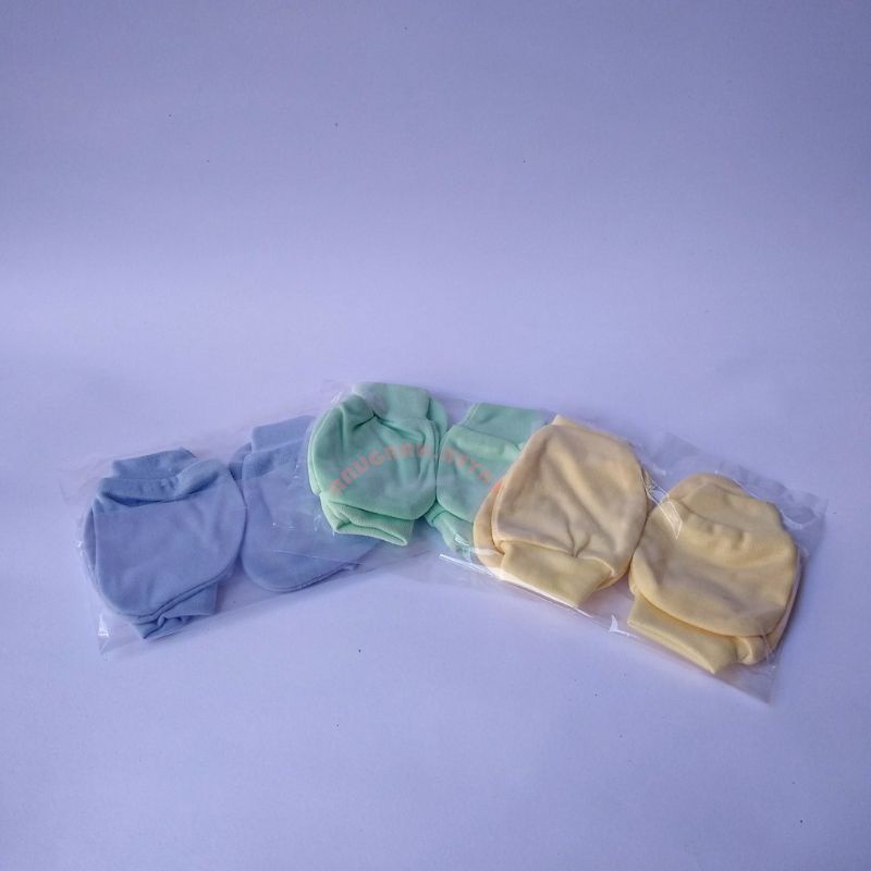 1 set sarung tangan dan kaki bayi new born | sarung tangan bayi polos termurah