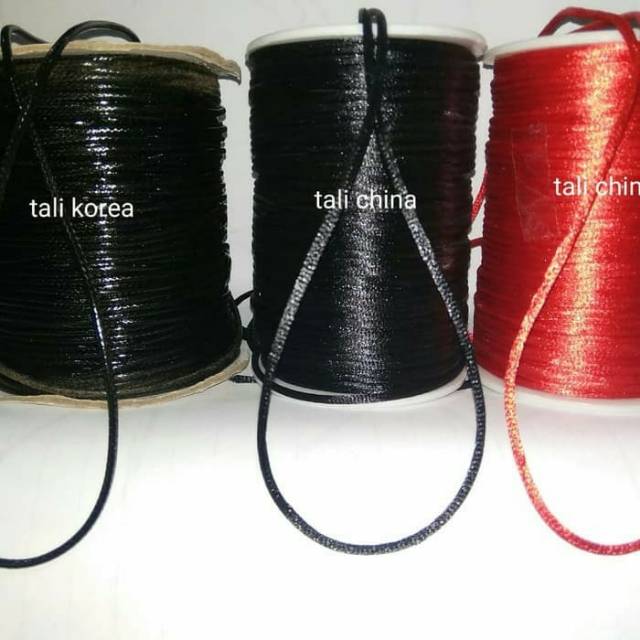 Tali Kalung satin China import high quality Hitam dan Merah