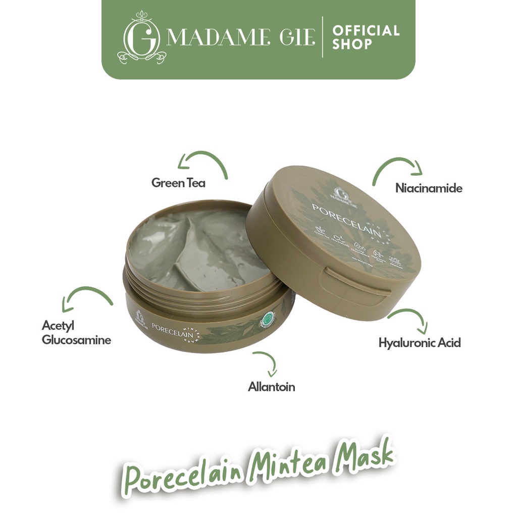 ❄️MATCHA❄️MADAME GIE PORECELAIN MINTEA MASK - MAKSER PORI - PORI &amp; JERAWAT BPOM