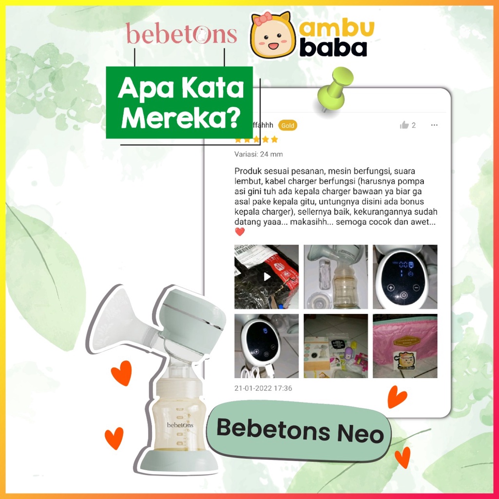 Bebetons Neo Single Electric Breast Pump Pompa ASI Elektrik