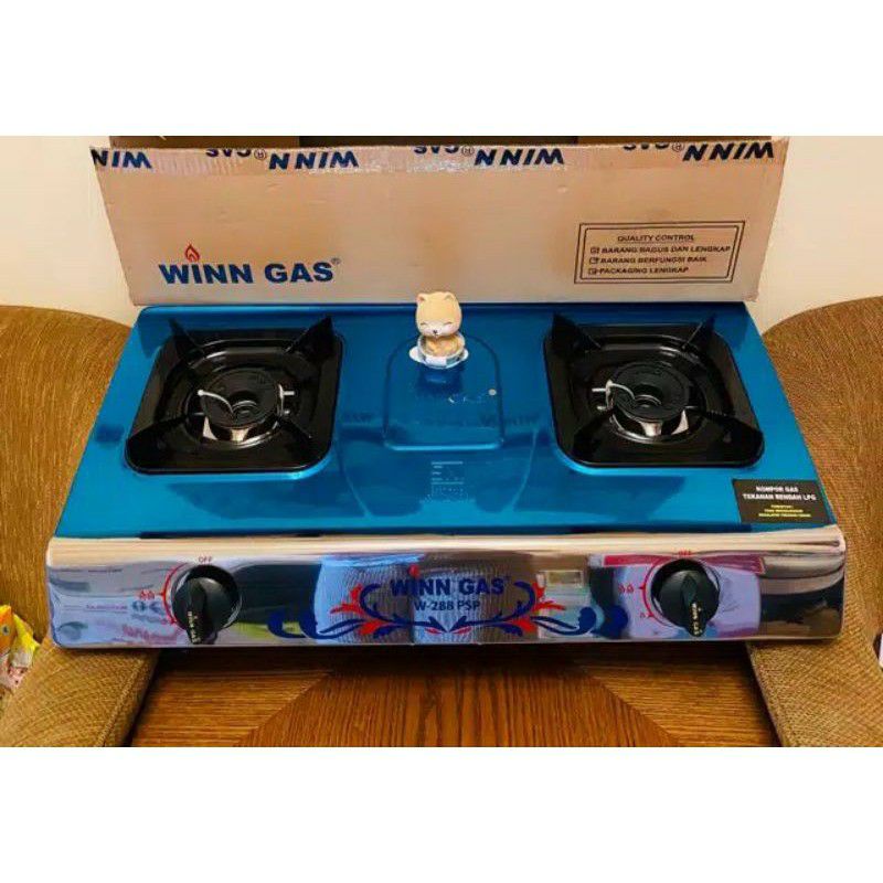 Kompor gas . Kompor Gas 2 tungku , Stainless