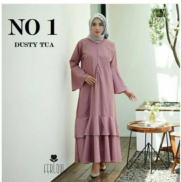 New Abaya Gamis Jubah Maxi Dress Arab Saudi Bordir Zephy Turki Umroh Dubai Turkey India Wanita Hitam