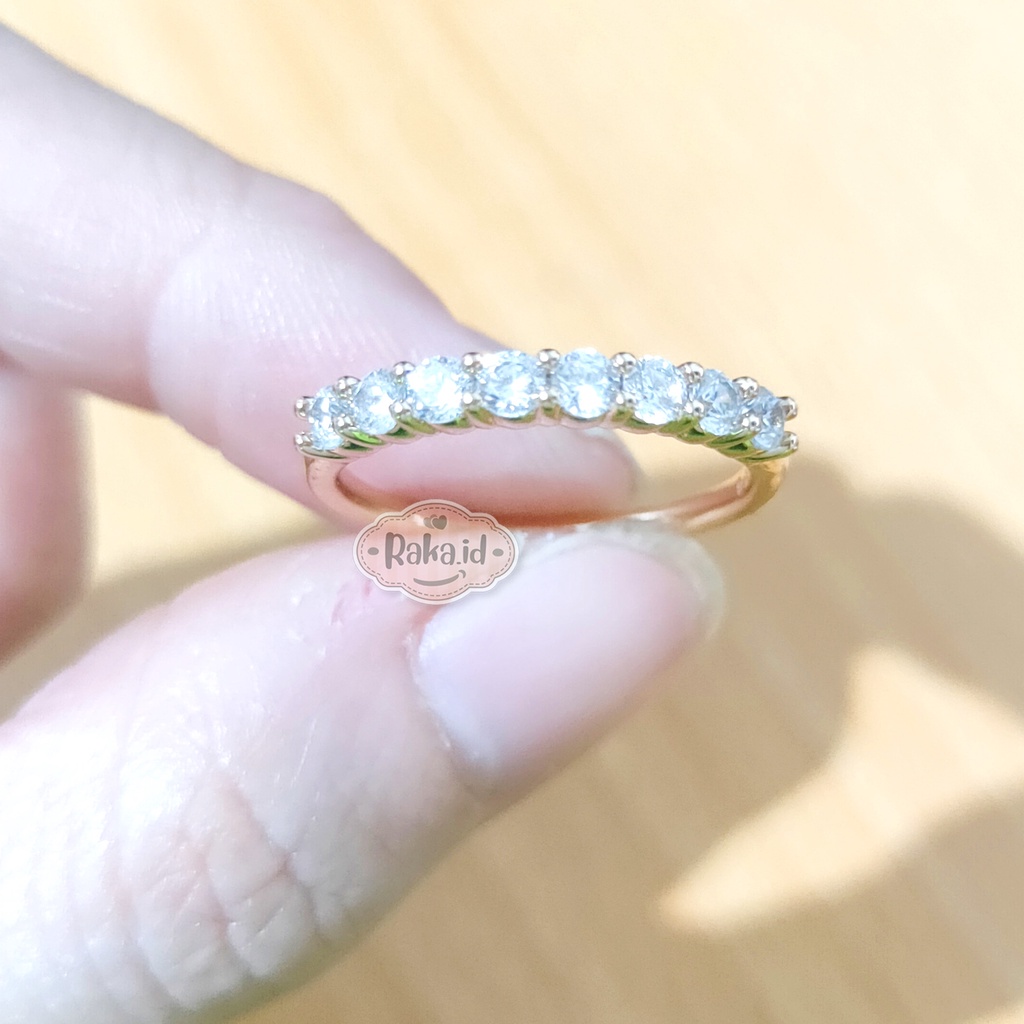 Cincin Wanita / Cincin Dewasa Motif Mata Baris 8 Mata Gold Aksesoris Perhiasan Wanita 972